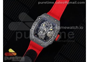 RM027-03 NTPT Real Tourbillon RMF Best Edition Skeleton Dial on Red Nylon Strap