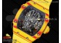 RM027-03 Real Tourbillon RMF Best Edition Orange/Red Carbon Skeleton Dial on Yellow Rubber Strap