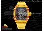 RM027-03 Real Tourbillon RMF Best Edition Orange/Red Carbon Skeleton Dial on Yellow Rubber Strap