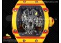 RM027-03 Real Tourbillon RMF Best Edition Orange/Red Carbon Skeleton Dial on Yellow Rubber Strap