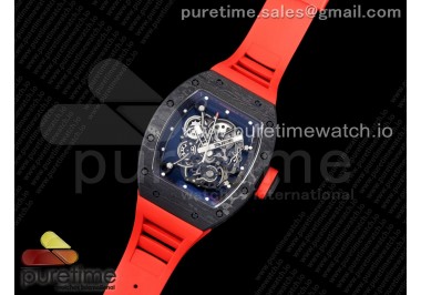 RM055 NTPT BBR Best Edition Skeleton Black Dial on Red Rubber Strap Clone RMUL2 V2