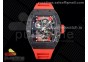 RM055 NTPT BBR Best Edition Skeleton Black Dial on Red Rubber Strap Clone RMUL2 V2