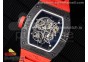 RM055 NTPT BBR Best Edition Skeleton Black Dial on Red Rubber Strap Clone RMUL2 V2