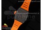 RM035 Black Carbon SONIC Best Edition Skeleton Dial on Orange Rubber Strap Clone RMUL2