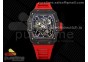 RM035 Black Carbon SONIC Best Edition Skeleton Dial on Red Rubber Strap Clone RMUL2