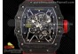 RM035 Black Carbon SONIC Best Edition Skeleton Dial on Red Rubber Strap Clone RMUL2