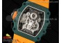 RM21-02 Tourbillon NTPT RMF Best Edition Skeleton Dial on Orange Rubber Strap