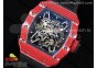 RM035 Red Carbon T+F Best Edition Skeleton Dial on Black Rubber Strap Clone RMUL2