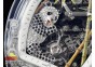 RM026 Transparent Tourbillon RM Best Edition Panda Skeleton Dial on Rubber Strap