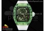 RM035 Green Transparent RMF Best Edition Skeleton Dial on Translucent Rubber Strap Clone RMUL2