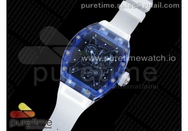 RM035 Blue Transparent RMF Best Edition Skeleton Dial on Translucent Rubber Strap Clone RMUL2