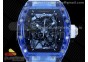 RM035 Blue Transparent RMF Best Edition Skeleton Dial on Translucent Rubber Strap Clone RMUL2