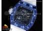 RM035 Blue Transparent RMF Best Edition Skeleton Dial on Translucent Rubber Strap Clone RMUL2