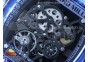 RM035 Blue Transparent RMF Best Edition Skeleton Dial on Translucent Rubber Strap Clone RMUL2