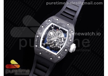 RM055 NTPT KVF Best Edition Skeleton Dial White Crown on Black Rubber Strap MIYOTA8215 V3
