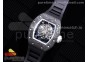 RM055 NTPT KVF Best Edition Skeleton Dial White Crown on Black Rubber Strap MIYOTA8215 V3