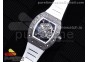 RM055 NTPT KVF Best Edition Skeleton Dial Black Crown on White Rubber Strap MIYOTA8215 V3