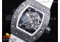 RM055 NTPT KVF Best Edition Skeleton Dial Black Crown on White Rubber Strap MIYOTA8215 V3