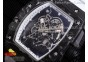 RM055 NTPT KVF Best Edition Skeleton Dial Black Crown on White Rubber Strap MIYOTA8215 V3