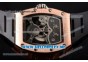 Richard Mille RM 51-01 Tourbillon Tiger and Dragon Rose Gold Case with Seleton Dial and Black Rubber Strap Diamonds Bezel