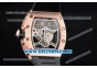 Richard Mille RM 51-01 Tourbillon Tiger and Dragon Rose Gold Case with Seleton Dial and Black Rubber Strap Diamonds Bezel