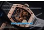 Richard Mille RM 51-01 Tourbillon Tiger and Dragon Rose Gold Case with Seleton Dial and Black Rubber Strap Diamonds Bezel