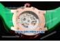 Richard Mille RM 60-01 Rose Gold Case with Skeleton Dial and Green Rubber Strap Rose Gold Bezel (EF)