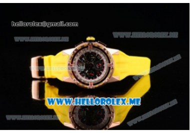 Richard Mille RM 60-01 Rose Gold Case with Skeleton Dial and Yellow Rubber Strap Rose Gold Bezel (EF)