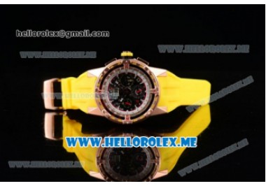 Richard Mille RM 60-01 Rose Gold Case with Skeleton Dial and Yellow Rubber Strap Rose Gold Bezel (EF)