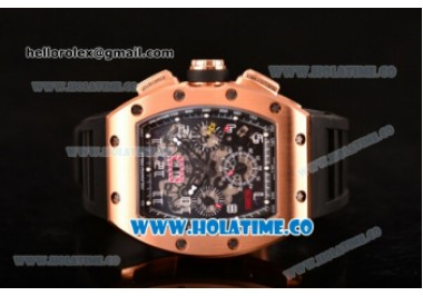 Richard Mille RM005 FM Rose Gold Case Skeleton Dial with Black Inner Bezel