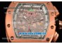 Richard Mille RM005 FM Rose Gold Case Skeleton Dial with Green Inner Bezel