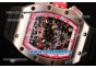 Richard Mille RM 005 FM Steel Case with Skeleton Dial and Red Inner Bezel