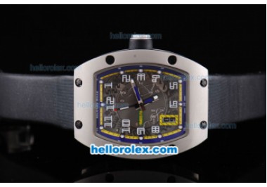 Richard Mille RM 005 White Number Marking Black Leather Strap